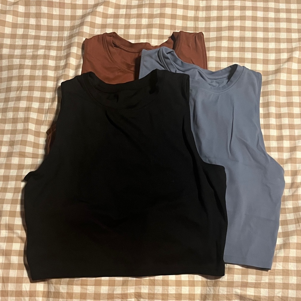 Everyday High-Neck Sports Bra - Black, Slate Blue, Rust
